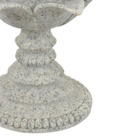 Tabletop Décor Candle Holder, Lotus Leaf Sculptural, Speckled Gray, 10 Inch-BM353544