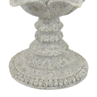 Tabletop Décor Candle Holder, Lotus Leaf Sculptural, Speckled Gray, 10 Inch-BM353544