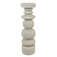 Josi Tabletop Décor Candle Holder, Sculpted Turned White Resin, 18 Inch -BM353545