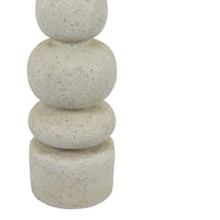 Josi Tabletop Décor Candle Holder, Sculpted Turned White Resin, 18 Inch -BM353545
