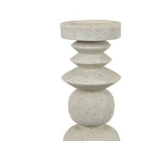 Josi Tabletop Décor Candle Holder, Sculpted Turned White Resin, 18 Inch -BM353545