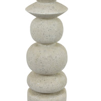 Josi Tabletop Décor Candle Holder, Sculpted Turned White Resin, 18 Inch -BM353545