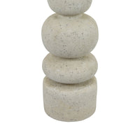 Josi Tabletop Décor Candle Holder, Sculpted Turned White Resin, 18 Inch -BM353545