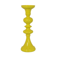 Meo Tabletop Décor Candle Holder, Sculpted Turned Yellow Resin, 18 Inch-BM353546