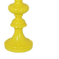 Meo Tabletop Décor Candle Holder, Sculpted Turned Yellow Resin, 20 Inch-BM353547