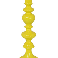 Meo Tabletop Décor Candle Holder, Sculpted Turned Yellow Resin, 20 Inch-BM353547