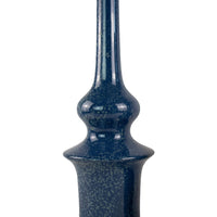 Fea Decorative Flower Vase, Narrow Mouth, Turned Blue Ceramic, 21 Inch-BM353548