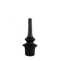 Fea Decorative Flower Vase, Narrow Mouth, Turned Black Ceramic, 17 Inch-BM353549