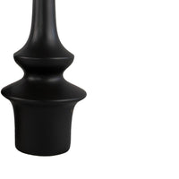 Fea Decorative Flower Vase, Narrow Mouth, Turned Black Ceramic, 17 Inch-BM353549