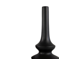 Fea Decorative Flower Vase, Narrow Mouth, Turned Black Ceramic, 17 Inch-BM353549