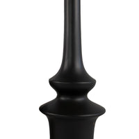 Fea Decorative Flower Vase, Narrow Mouth, Turned Black Ceramic, 17 Inch-BM353549