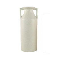 Decorative Flower Vase, Farmhouse Milk Jug Style, 17 Inch White Ceramic -BM353550