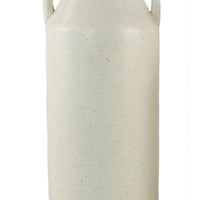 Decorative Flower Vase, Farmhouse Milk Jug Style, 17 Inch White Ceramic -BM353550