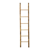 Natural Bamboo Ladder, Decorative and Utility Leaning Rack, 86 Inch Brown-BM353553