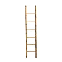 Natural Bamboo Ladder, Decorative and Utility Leaning Rack, 86 Inch Brown-BM353553
