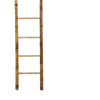 Natural Bamboo Ladder, Decorative and Utility Leaning Rack, 86 Inch Brown-BM353553