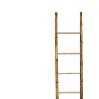 Natural Bamboo Ladder, Decorative and Utility Leaning Rack, 86 Inch Brown-BM353553