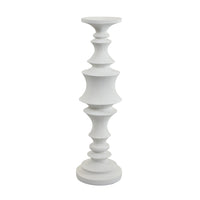 Tabletop Décor Candle Holder, Tiered Baluster Style, White Resin, 18 Inch-BM353554