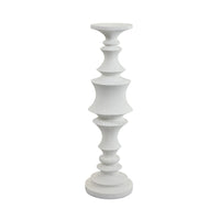 Tabletop Décor Candle Holder, Tiered Baluster Style, White Resin, 18 Inch-BM353554