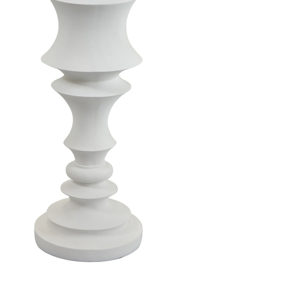 Tabletop Décor Candle Holder, Tiered Baluster Style, White Resin, 18 Inch-BM353554