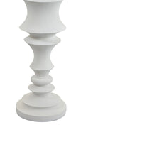 Tabletop Décor Candle Holder, Tiered Baluster Style, White Resin, 18 Inch-BM353554
