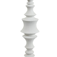 Tabletop Décor Candle Holder, Tiered Baluster Style, White Resin, 18 Inch-BM353554