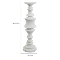 Tabletop Décor Candle Holder, Tiered Baluster Style, White Resin, 18 Inch-BM353554