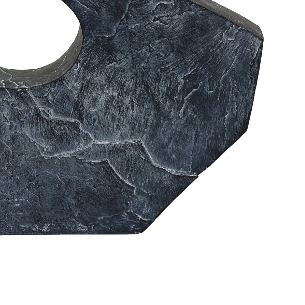 Tabletop Décor, Circular Cutout, Marble Accent Gray Resin, 16 Inch-BM353555