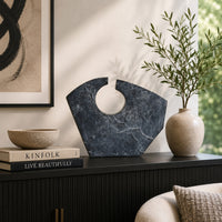 Tabletop Décor, Circular Cutout, Marble Accent Gray Resin, 16 Inch-BM353555