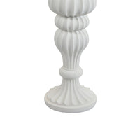 Tabletop Décor Candle Holder, Fluted Turned Baluster, White Resin, 18 Inch-BM353556