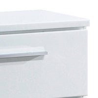 Queen Bedroom Set in White & Black Wood – 2 Piece Set with Nightstand