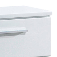 Queen Bedroom Set in White & Black Wood – 3 Piece Set with 2 Nightstands