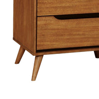 Queen Bedroom Set in Oak Brown Wood – 2 Piece Set with Nightstand