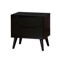 Queen Bedroom Set, Black Wood, 2 Piece Set with Nightstand