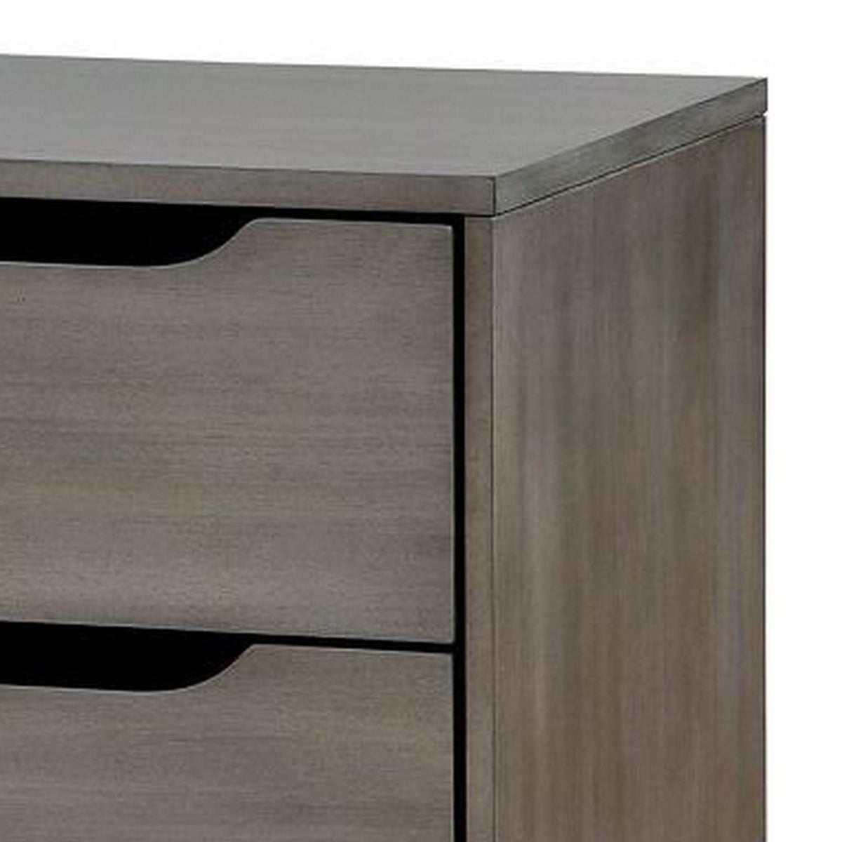 Queen Bedroom Set in Gray Wood – 2 Piece Set with Nightstand