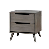 Queen Bedroom Set in Gray Wood – 3 Piece Set with 2 Nightstands