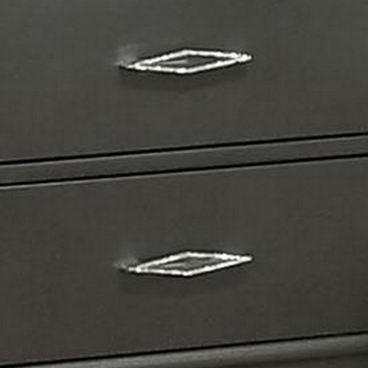 Queen Bedroom Set, Dark Gray, Metallic Gray Wood, 3 Piece Set with 2 Nightstands