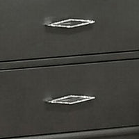 Queen Bedroom Set, Dark Gray, Metallic Gray Wood, 3 Piece Set with 2 Nightstands