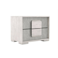 Queen Bedroom Set, White Wash, Stone Gray, 2 Piece Set with Nightstand