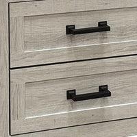 Queen Bedroom Set, White Wash, Black Wood, 2 Piece Set with Nightstand