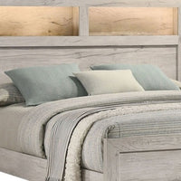 Queen Bedroom Set, White Wash, Black Wood, 3 Piece Set with 2 Nightstands