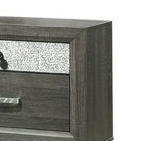 Queen Bedroom Set, Gray, Silver, Black Wood, 3 Piece Set with 2 Nightstands
