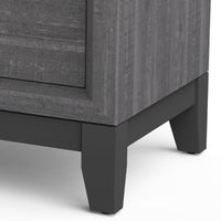 Queen Bedroom Set, Gray, Black Wood, 3 Piece Set with 2 Nightstands