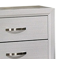 Queen Bedroom Set, White, Black, Nickel Wood, 2 Piece Set with Nightstand
