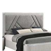 Queen Bedroom Set, Gray, Silver Wood, 2 Piece Set with Nightstand