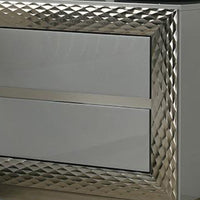 Queen Bedroom Set, Gray, Silver Wood, 2 Piece Set with Nightstand