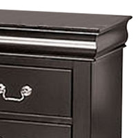 Queen Bedroom Set, Black, Nickel Wood, 2 Piece Set with Nightstand