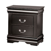 Queen Bedroom Set, Black, Nickel Wood, 3 Piece Set with 2 Nightstands