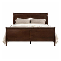 Queen Bedroom Set, Cherry Brown, Bronze Wood, 2 Piece Set with Nightstand