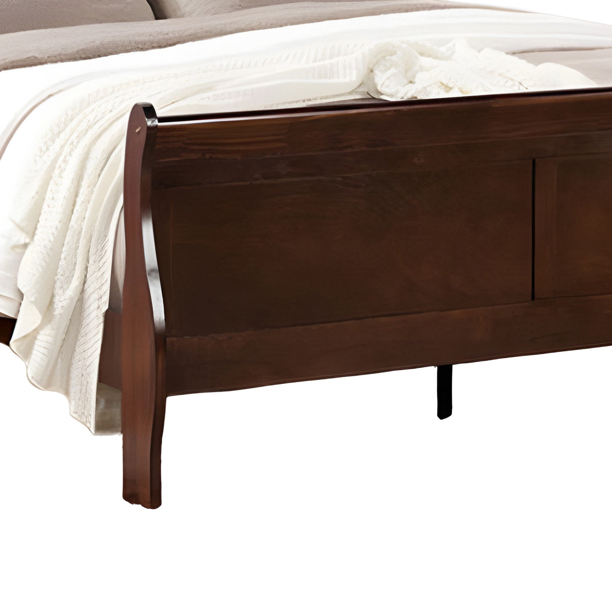 Queen Bedroom Set, Cherry Brown, Bronze Wood, 3 Piece Set with 2 Nightstands
